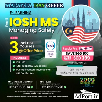 Malaysia Day Offer: IOSH MS Course in Selangor (Malaysia)