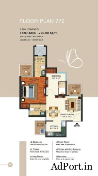 2 BHK apartment in Siddharth Vihar - Prateek Grand City Phase 1