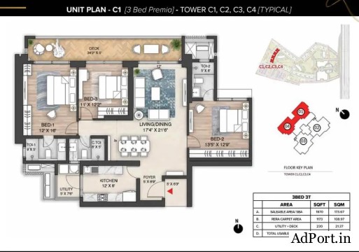 The Prestige City NH24 - 3 BHK Apartment in Indirapuram Extension
