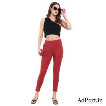 High-Quality Maroon Ankle Length Leggings with Free Shipping