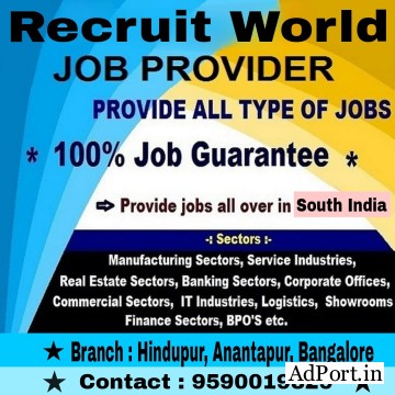 Jobs in Hindupur, Bangalore & Hyderabad for all qualifications for Freshers/Experienced