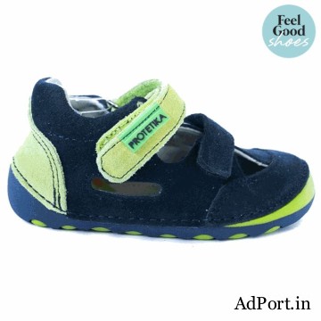 Toddler Boys Barefoot Sneakers | FLIP Denim (Wide)