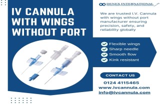I.V. Cannula with wings without port
