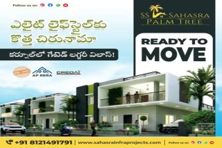3BHK and 4BHK villas near Sudireddypalli Road SS Sahasra Palm Tree 3 and 4BHK Villas 