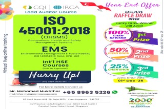 Year-End Offer: Enroll in ISO 45001:2018 Lead Auditor Course and Win Exciting Cash Rewards