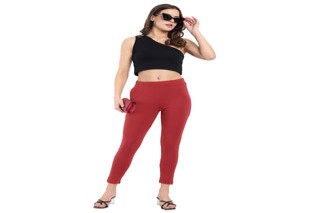 High-Quality Maroon Ankle Length Leggings with Free Shipping