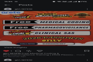 Free Medical Coding and Pharmacovigilance Training 2026 Passouts Only