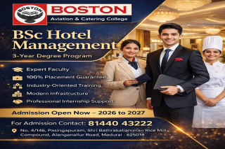 Premium B.Sc Catering Science & Hotel Management Program in Madurai