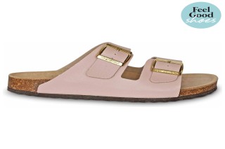 WALKER Light Pink Womens Orthotic Sandals Cork Arch Support Comfort